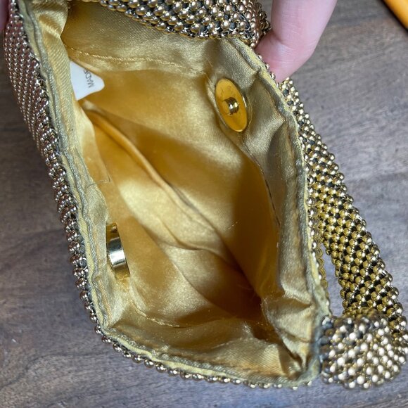 Unbranded Y2K Gold Beaded Mini Handbag Event Romantic Feminine Vintage Inspired - Picture 3 of 5